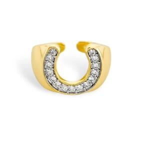 Two Tone Horseshoe Ring adjustable